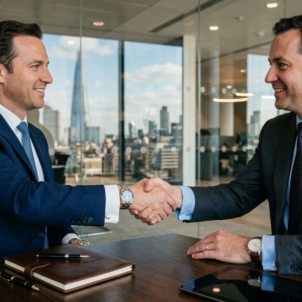 Financial Advisory and Partnership Handshake